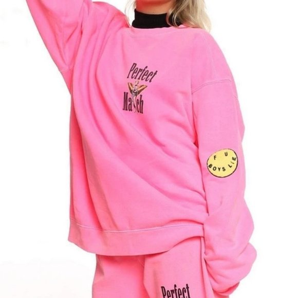 Neon Pink Perfect Match Sweatshirt Os 